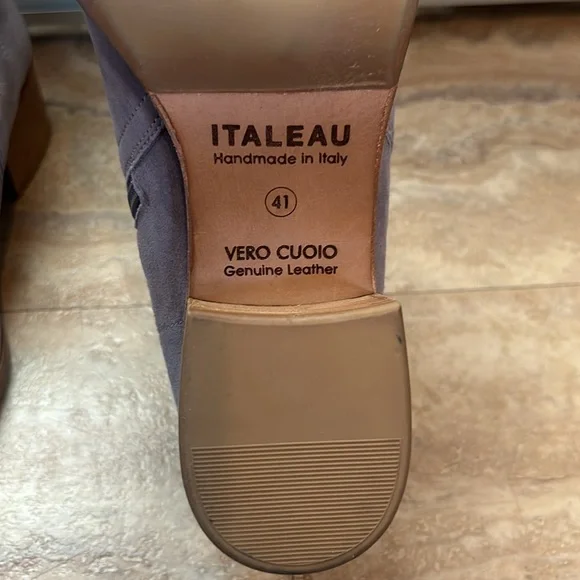 ITALEAU VERO CUOIO gray ankle boots low side zip new size 41 or 10.5 - Picture 3 of 6